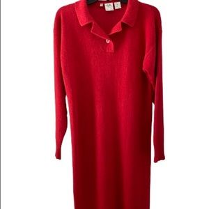 Vintage red angora sweater dress medium. Beautiful